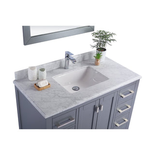LavivaLaviva - Wilson 42" Grey Bathroom Vanity with White Carrara Marble Countertop - 313ANG-42G-WC313ANG-42G-WCAloha Habitat