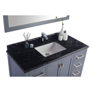 LavivaLaviva - Wilson 48" Grey Bathroom Vanity with Black Wood Marble Countertop - 313ANG-48G-BW313ANG-48G-BWAloha Habitat