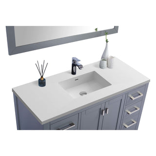 LavivaLaviva - Wilson 48" Grey Bathroom Vanity with Matte White VIVA Stone Solid Surface Countertop - 313ANG-48G-MW313ANG-48G-MWAloha Habitat
