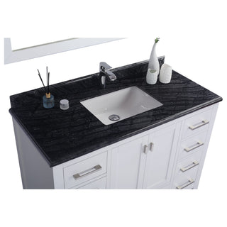LavivaLaviva - Wilson 48" White Bathroom Vanity with Black Wood Marble Countertop - 313ANG-48W-BW313ANG-48W-BWAloha Habitat