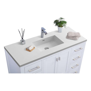 LavivaLaviva - Wilson 48" White Bathroom Vanity with Matte White VIVA Stone Solid Surface Countertop - 313ANG-48W-MW313ANG-48W-MWAloha Habitat