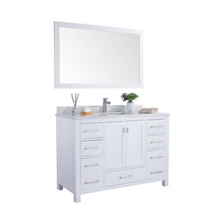 LavivaLaviva - Wilson 48" White Bathroom Vanity with White Carrara Marble Countertop - 313ANG-48W-WC313ANG-48W-WCAloha Habitat