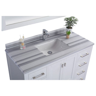 LavivaLaviva - Wilson 48" White Bathroom Vanity with White Stripes Marble Countertop - 313ANG-48W-WS313ANG-48W-WSAloha Habitat
