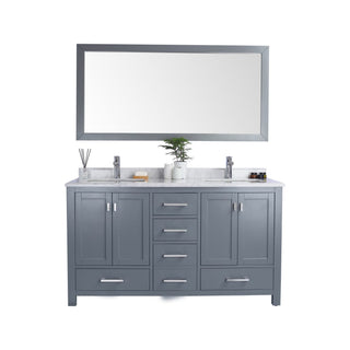 LavivaLaviva - Wilson 60" Grey Double Sink Bathroom Vanity with White Carrara Marble Countertop - 313ANG-60G-WC313ANG-60G-WCAloha Habitat