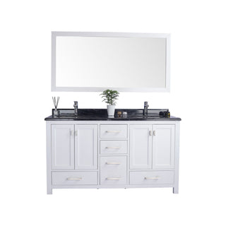 LavivaLaviva - Wilson 60" White Double Sink Bathroom Vanity with Black Wood Marble Countertop - 313ANG-60W-BW313ANG-60W-BWAloha Habitat