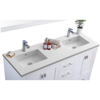 LavivaLaviva - Wilson 60" White Double Sink Bathroom Vanity with Matte White VIVA Stone Solid Surface Countertop - 313ANG-60W-MW313ANG-60W-MWAloha Habitat