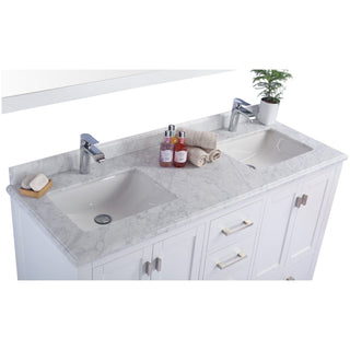 LavivaLaviva - Wilson 60" White Double Sink Bathroom Vanity with White Carrara Marble Countertop - 313ANG-60W-WC313ANG-60W-WCAloha Habitat
