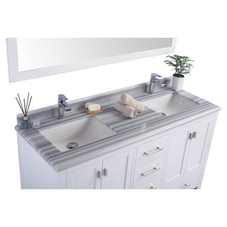 LavivaLaviva - Wilson 60" White Double Sink Bathroom Vanity with White Stripes Marble Countertop - 313ANG-60W-WS313ANG-60W-WSAloha Habitat