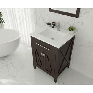 LavivaLaviva - Wimbledon 24" Brown Bathroom Vanity with Matte White VIVA Stone Solid Surface Countertop - 313YG319-24B-MW313YG319-24B-MWAloha Habitat