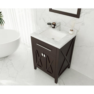 LavivaLaviva - Wimbledon 24" Brown Bathroom Vanity with White Carrara Marble Countertop - 313YG319-24B-WC313YG319-24B-WCAloha Habitat