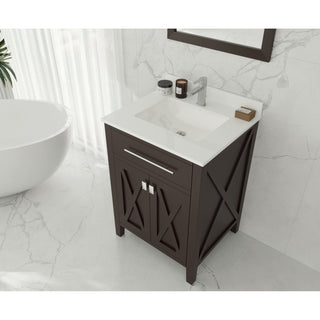 LavivaLaviva - Wimbledon 24" Brown Bathroom Vanity with White Quartz Countertop - 313YG319-24B-WQ313YG319-24B-WQAloha Habitat