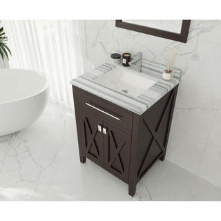 LavivaLaviva - Wimbledon 24" Brown Bathroom Vanity with White Stripes Marble Countertop - 313YG319-24B-WS313YG319-24B-WSAloha Habitat