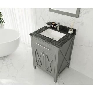 LavivaLaviva - Wimbledon 24" Grey Bathroom Vanity with Black Wood Marble Countertop - 313YG319-24G-BW313YG319-24G-BWAloha Habitat
