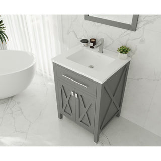 LavivaLaviva - Wimbledon 24" Grey Bathroom Vanity with Matte White VIVA Stone Solid Surface Countertop - 313YG319-24G-MW313YG319-24G-MWAloha Habitat