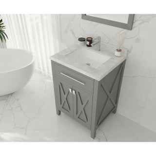 LavivaLaviva - Wimbledon 24" Grey Bathroom Vanity with White Carrara Marble Countertop - 313YG319-24G-WC313YG319-24G-WCAloha Habitat