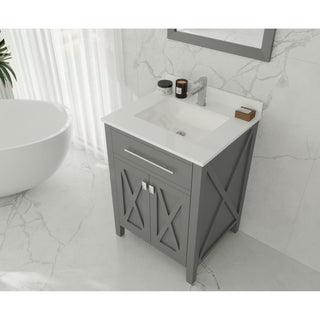 LavivaLaviva - Wimbledon 24" Grey Bathroom Vanity with White Quartz Countertop - 313YG319-24G-WQ313YG319-24G-WQAloha Habitat