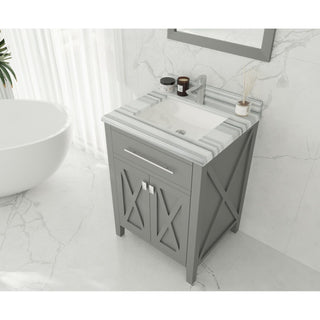 LavivaLaviva - Wimbledon 24" Grey Bathroom Vanity with White Stripes Marble Countertop - 313YG319-24G-WS313YG319-24G-WSAloha Habitat