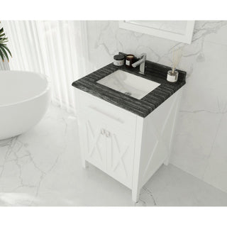 LavivaLaviva - Wimbledon 24" White Bathroom Vanity with Black Wood Marble Countertop - 313YG319-24W-BW313YG319-24W-BWAloha Habitat