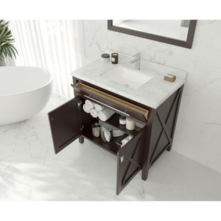 LavivaLaviva - Wimbledon 36" Brown Bathroom Vanity with Black Wood Marble Countertop - 313YG319-36B-BW313YG319-36B-BWAloha Habitat