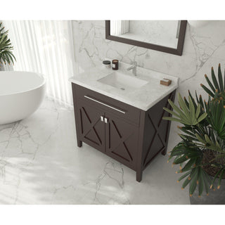 LavivaLaviva - Wimbledon 36" Brown Bathroom Vanity with White Carrara Marble Countertop - 313YG319-36B-WC313YG319-36B-WCAloha Habitat