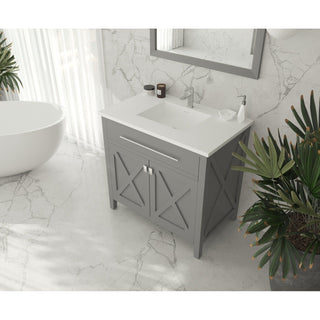 LavivaLaviva - Wimbledon 36" Grey Bathroom Vanity with Matte White VIVA Stone Solid Surface Countertop - 313YG319-36G-MW313YG319-36G-MWAloha Habitat