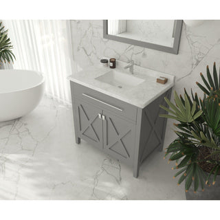 LavivaLaviva - Wimbledon 36" Grey Bathroom Vanity with White Carrara Marble Countertop - 313YG319-36G-WC313YG319-36G-WCAloha Habitat
