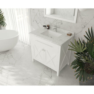 LavivaLaviva - Wimbledon 36" White Bathroom Vanity with White Carrara Marble Countertop - 313YG319-36W-WC313YG319-36W-WCAloha Habitat