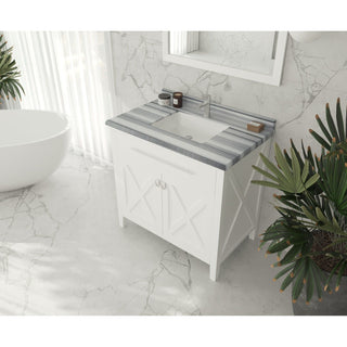 LavivaLaviva - Wimbledon 36" White Bathroom Vanity with White Stripes Marble Countertop - 313YG319-36W-WS313YG319-36W-WSAloha Habitat