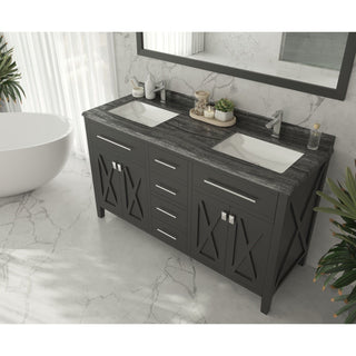 LavivaLaviva - Wimbledon 60" Espresso Double Sink Bathroom Vanity with Black Wood Marble Countertop - 313YG319-60E-BW313YG319-60E-BWAloha Habitat