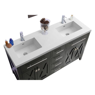 LavivaLaviva - Wimbledon 60" Espresso Double Sink Bathroom Vanity with Matte White VIVA Stone Solid Surface Countertop - 313YG319-60E-MW313YG319-60E-MWAloha Habitat
