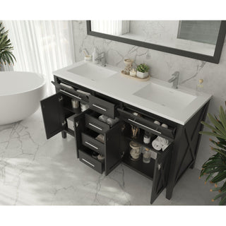 LavivaLaviva - Wimbledon 60" Espresso Double Sink Bathroom Vanity with Matte White VIVA Stone Solid Surface Countertop - 313YG319-60E-MW313YG319-60E-MWAloha Habitat
