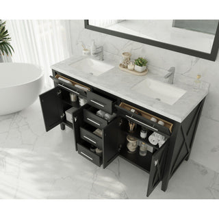LavivaLaviva - Wimbledon 60" Espresso Double Sink Bathroom Vanity with White Carrara Marble Countertop - 313YG319-60E-WC313YG319-60E-WCAloha Habitat