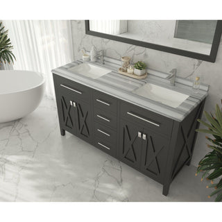 LavivaLaviva - Wimbledon 60" Espresso Double Sink Bathroom Vanity with White Stripes Marble Countertop - 313YG319-60E-WS313YG319-60E-WSAloha Habitat