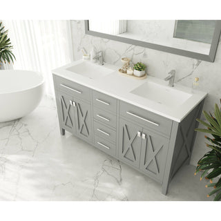 LavivaLaviva - Wimbledon 60" Grey Double Sink Bathroom Vanity with Matte White VIVA Stone Solid Surface Countertop - 313YG319-60G-MW313YG319-60G-MWAloha Habitat