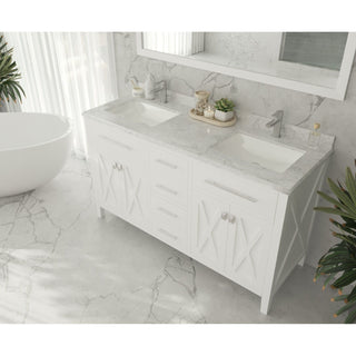 LavivaLaviva - Wimbledon 60" White Double Sink Bathroom Vanity with White Carrara Marble Countertop - 313YG319-60W-WC313YG319-60W-WCAloha Habitat